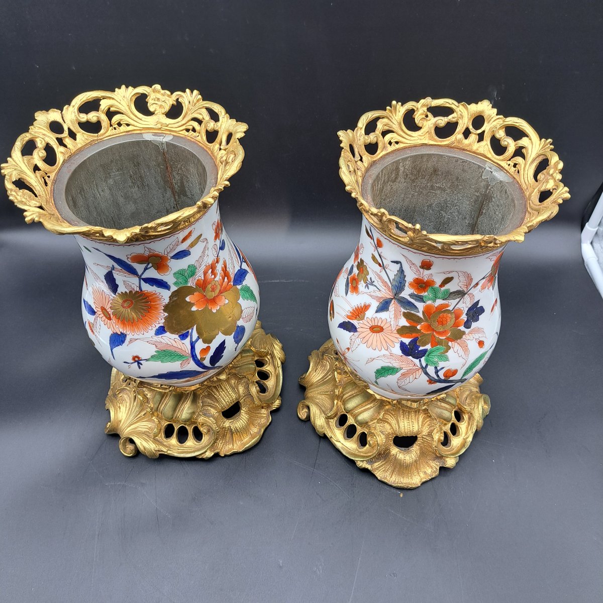 Pair Of Imari Vases From The Second Half Of The 19th Century-photo-3