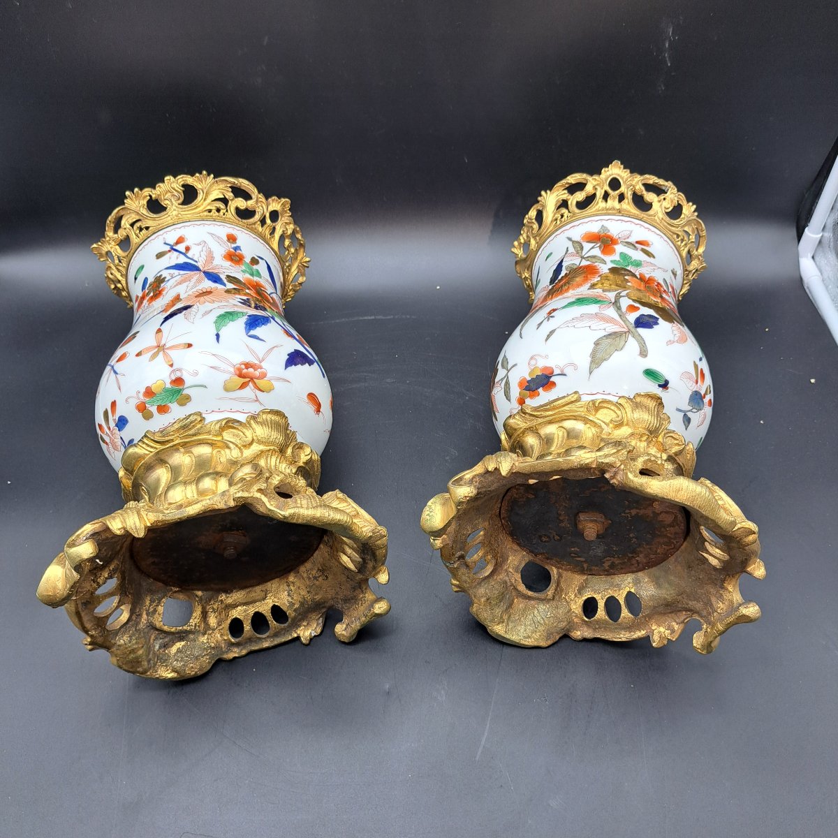 Pair Of Imari Vases From The Second Half Of The 19th Century-photo-3
