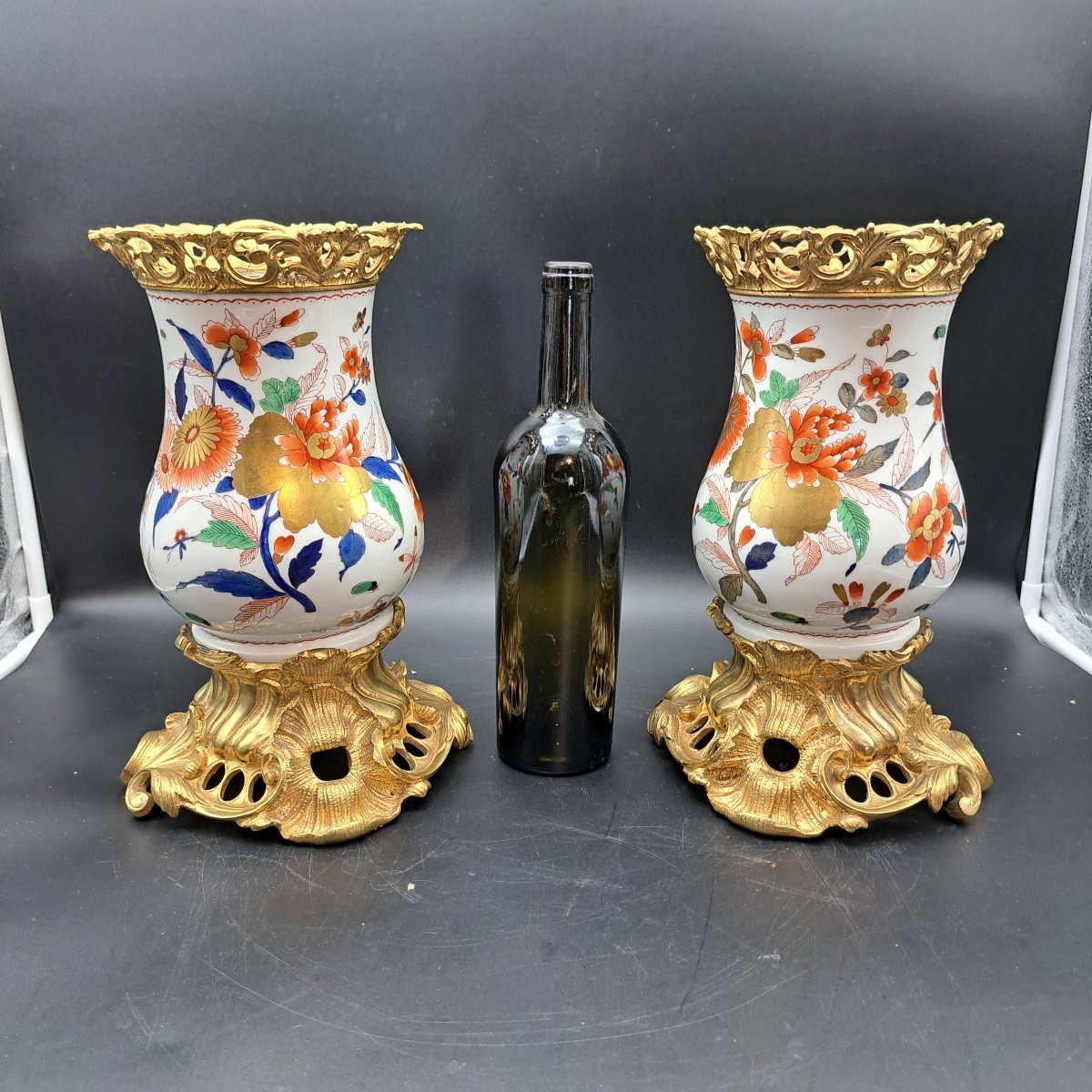 Pair Of Imari Vases From The Second Half Of The 19th Century-photo-6