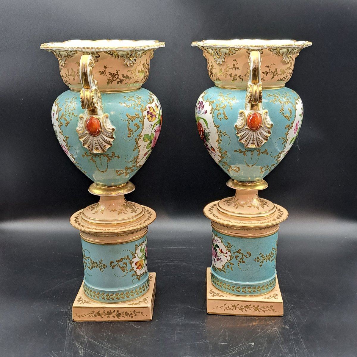 Pair Of Vases From The First Half Of The 19th Century, Signed By Jacob Petit-photo-2
