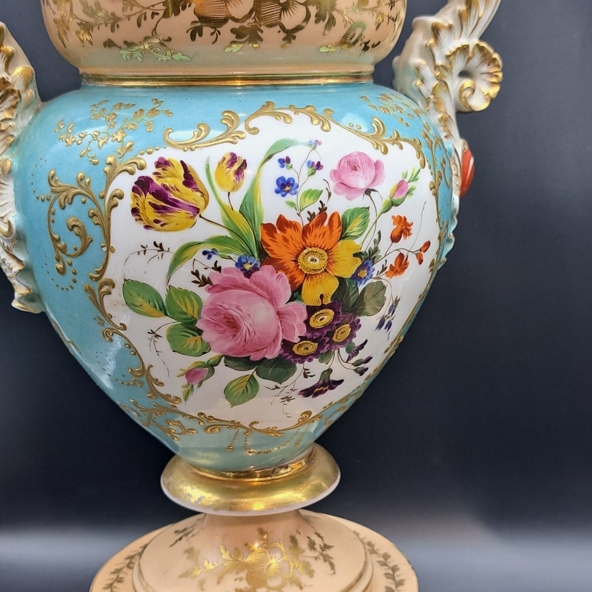 Pair Of Vases From The First Half Of The 19th Century, Signed By Jacob Petit-photo-3