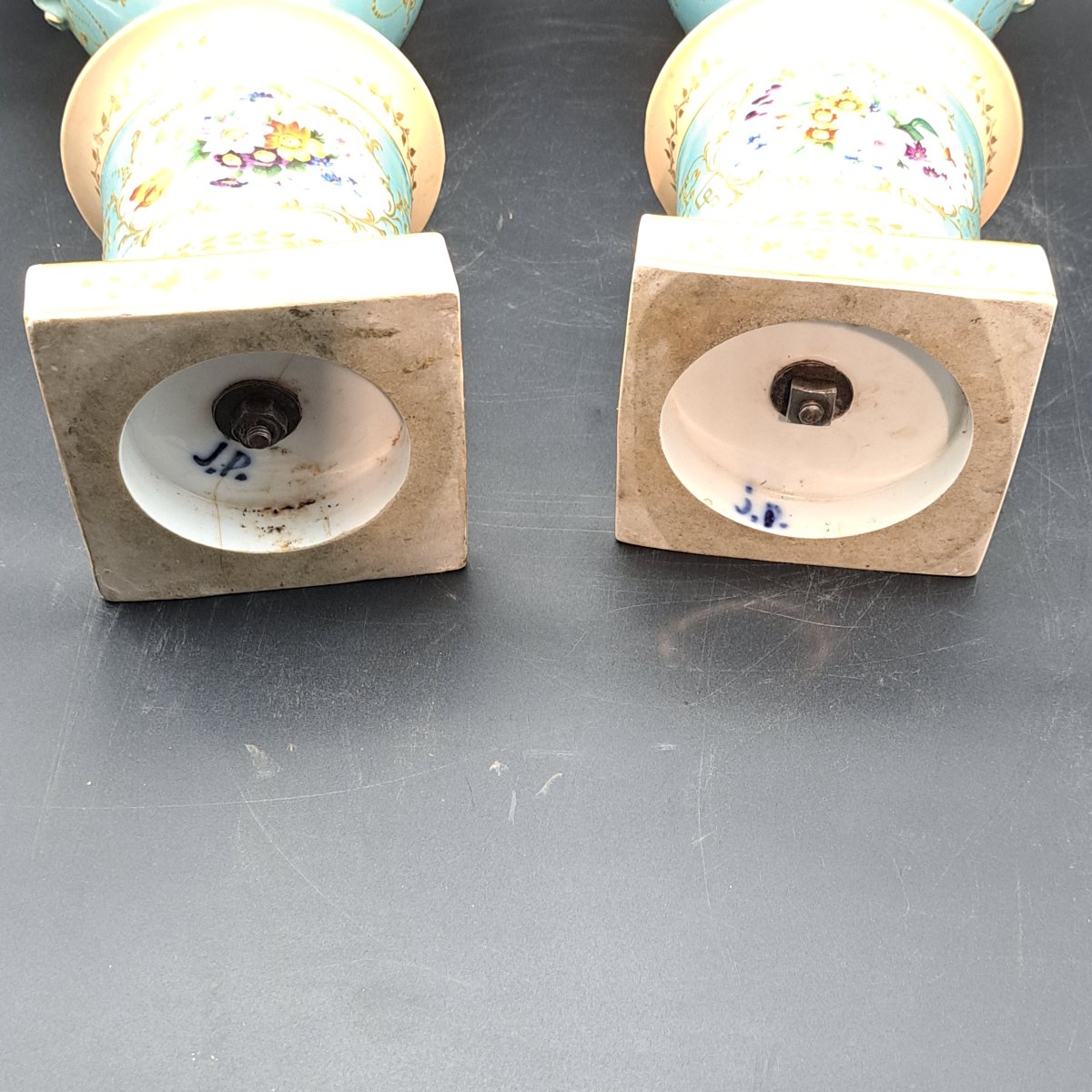 Pair Of Vases From The First Half Of The 19th Century, Signed By Jacob Petit-photo-6