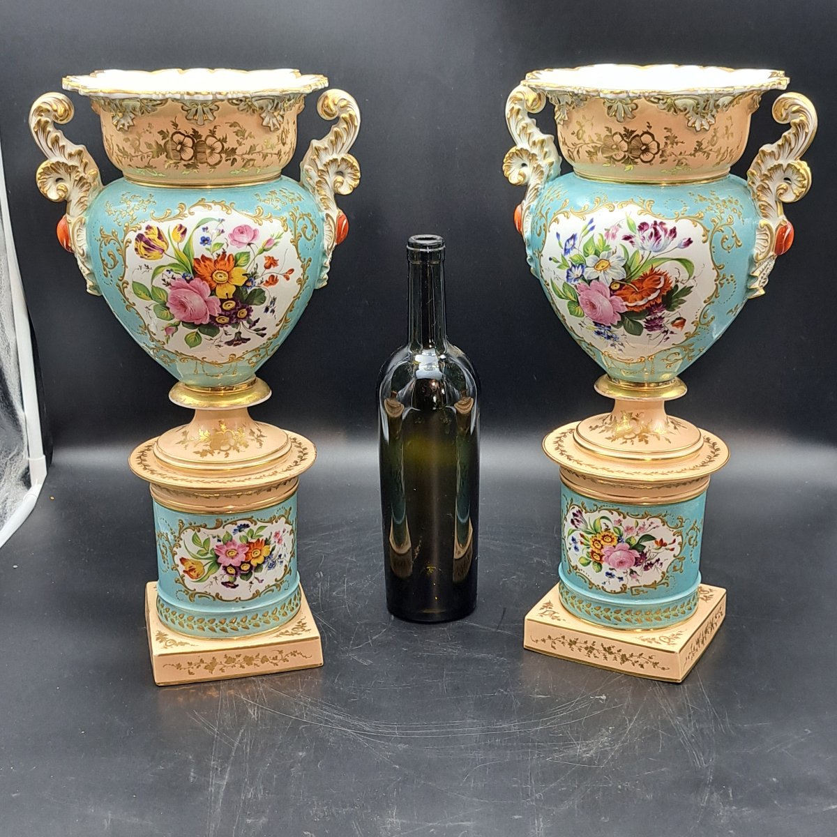 Pair Of Vases From The First Half Of The 19th Century, Signed By Jacob Petit-photo-7