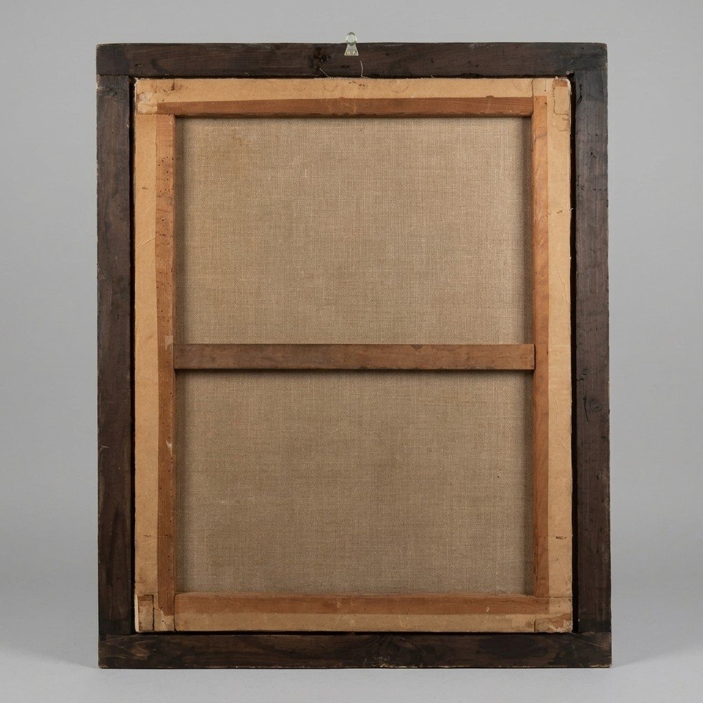 TABLEAU ANCIEN, HUILE SUR TOILE DU XVIIIe SIÈCLE, REPRÉSENTANT SAINTE CÉCILE-photo-5