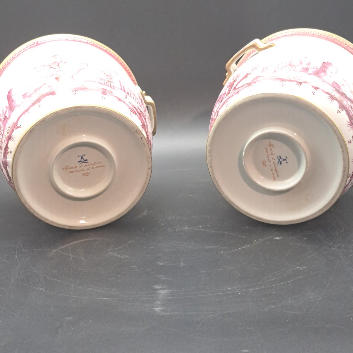 Pair Of Sèvres-style Porcelain Wine Coolers-photo-8