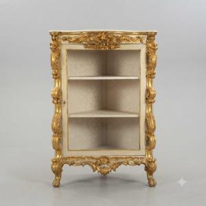 Lacquered And Gilded Corner Cabinet From The Louis XV Period, Mid-18th Century