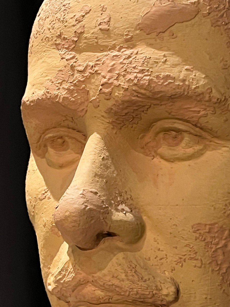 Painted Terracotta Bust, Early 20th Century.-photo-2