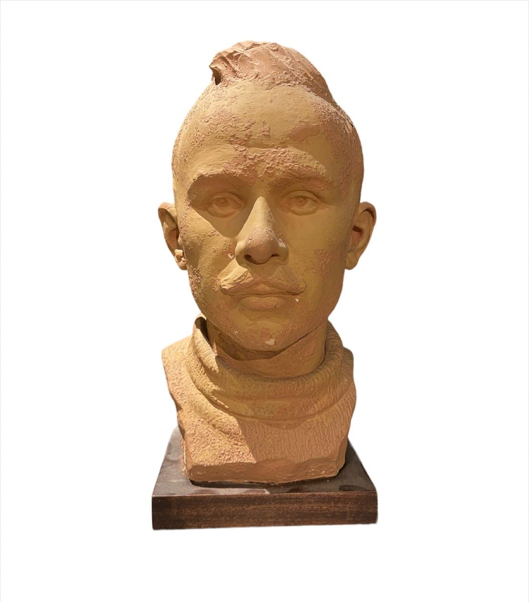 Painted Terracotta Bust, Early 20th Century.