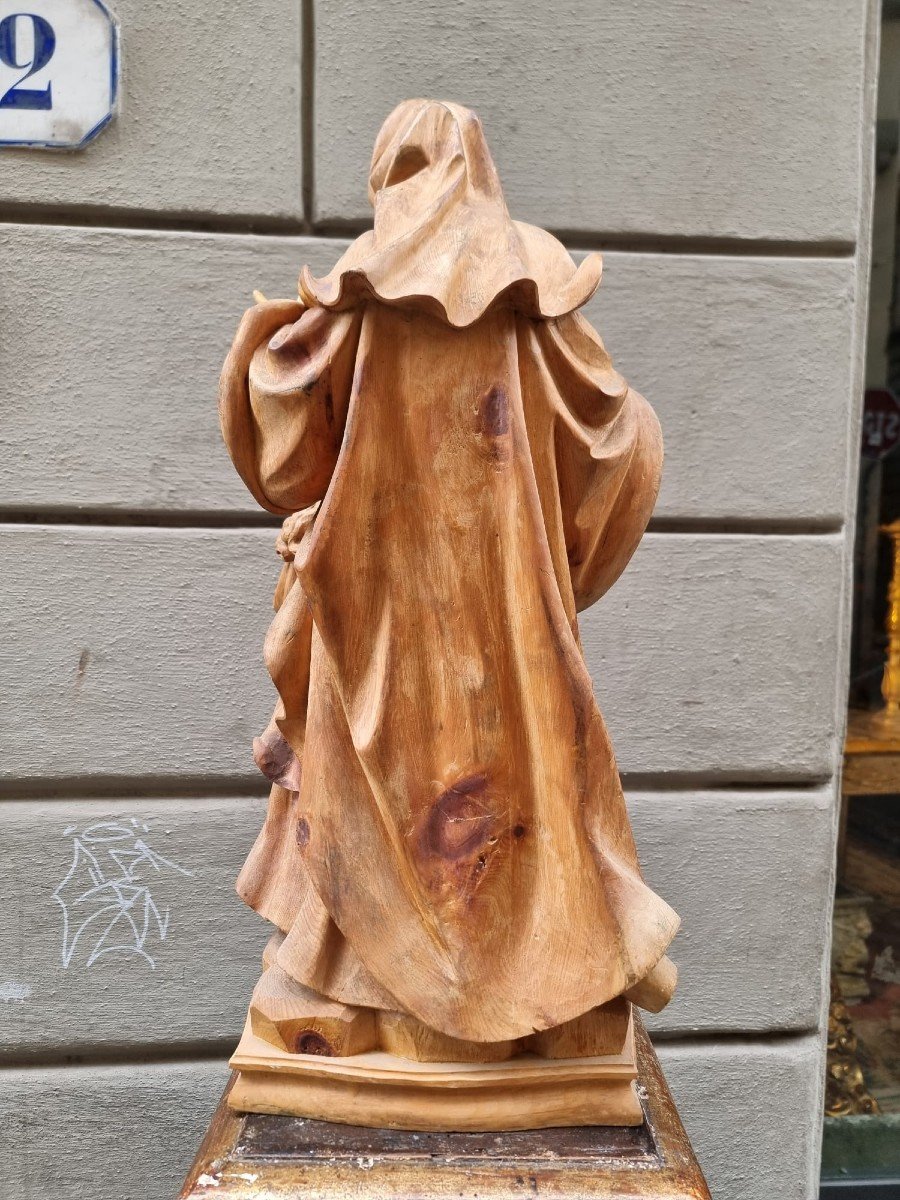 Beautiful Wooden Sculpture Depicting Sant'anna And Maria-photo-6