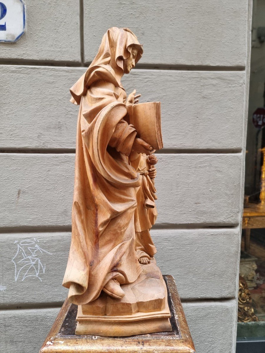 Beautiful Wooden Sculpture Depicting Sant'anna And Maria-photo-7