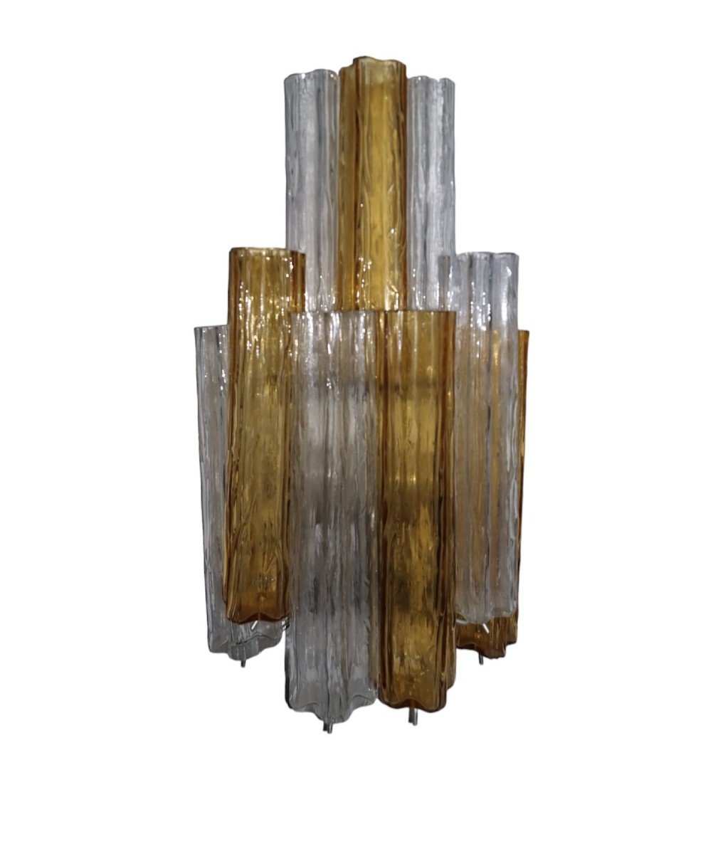 Cinq lampes appliques en verre de Murano