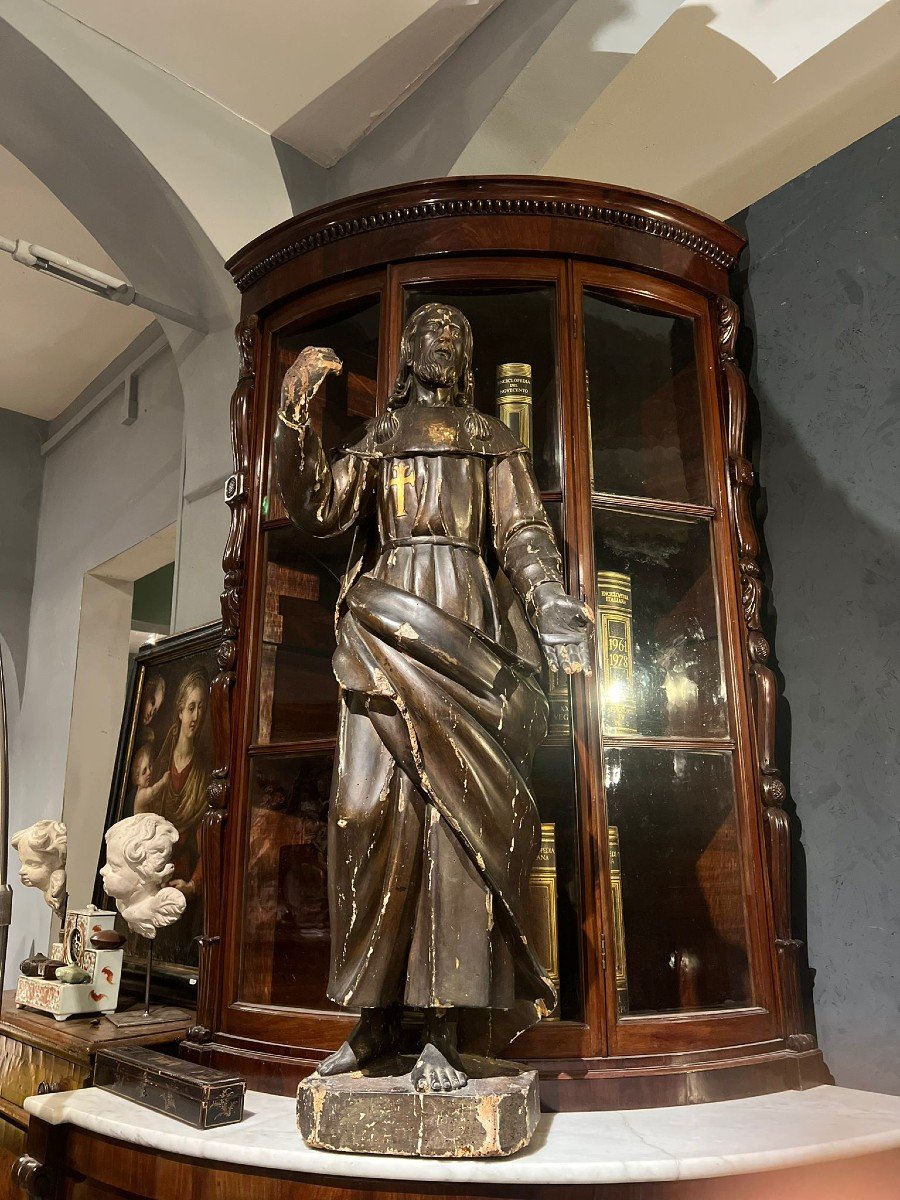 Sculpture En Bois Représentant Saint Jacques-photo-2