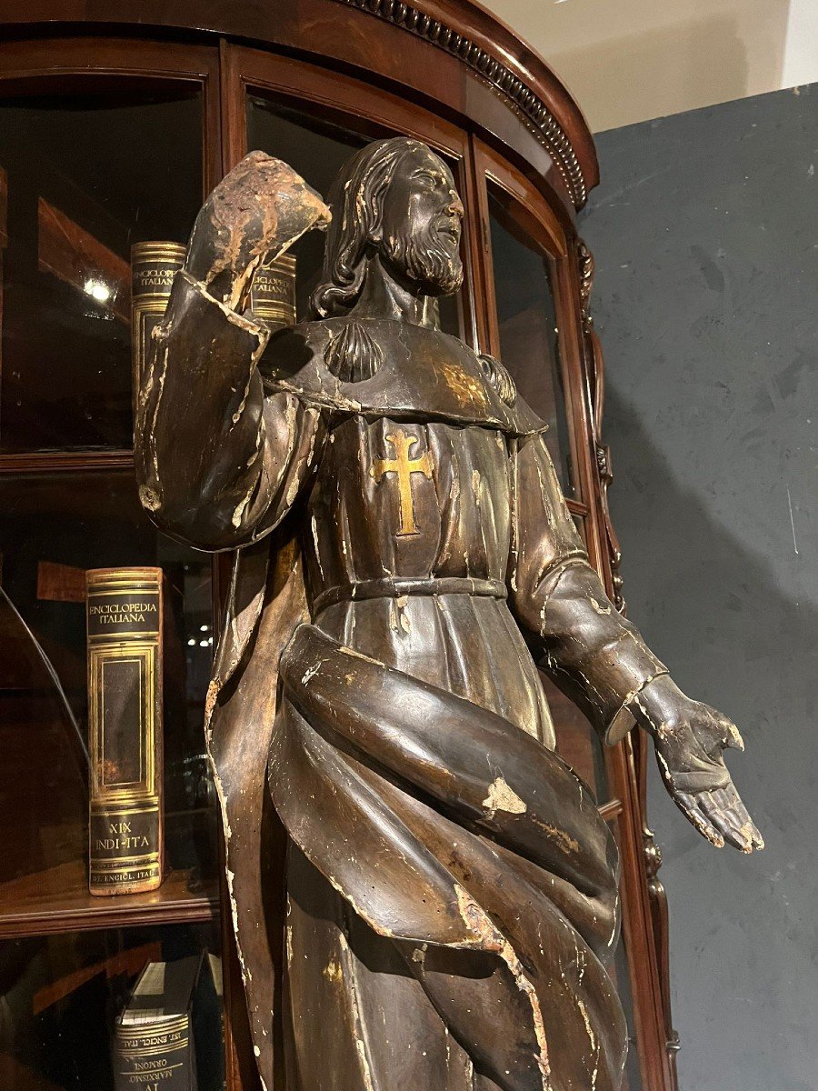 17th Century Wooden Sculpture Depicting Saint James-photo-3