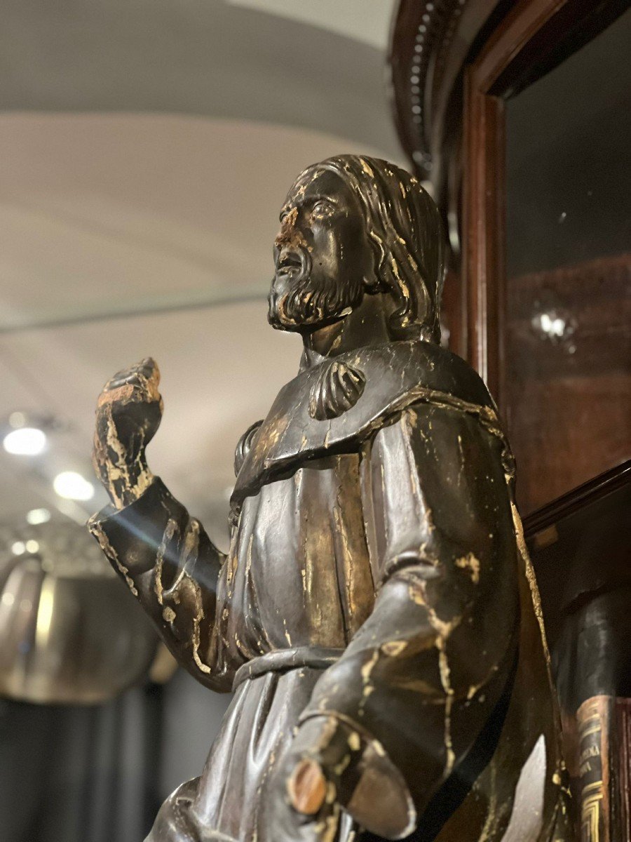 17th Century Wooden Sculpture Depicting Saint James-photo-4