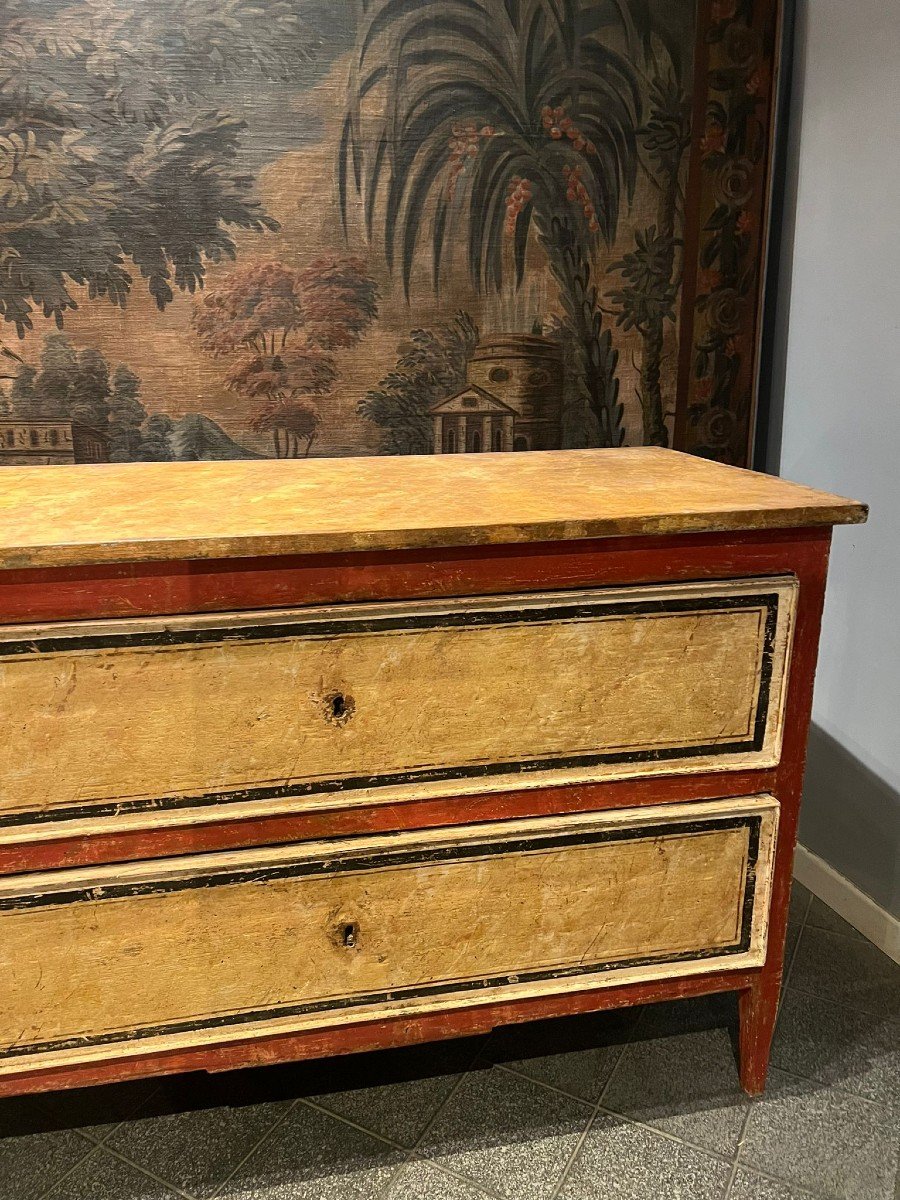 Rare Painted Chest Of Drawers-photo-3