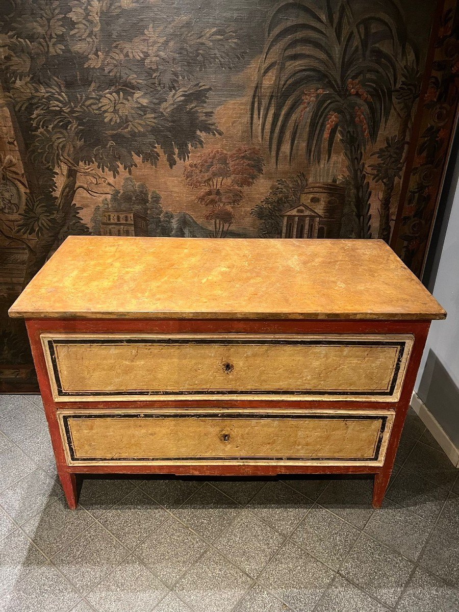Rare Painted Chest Of Drawers-photo-4