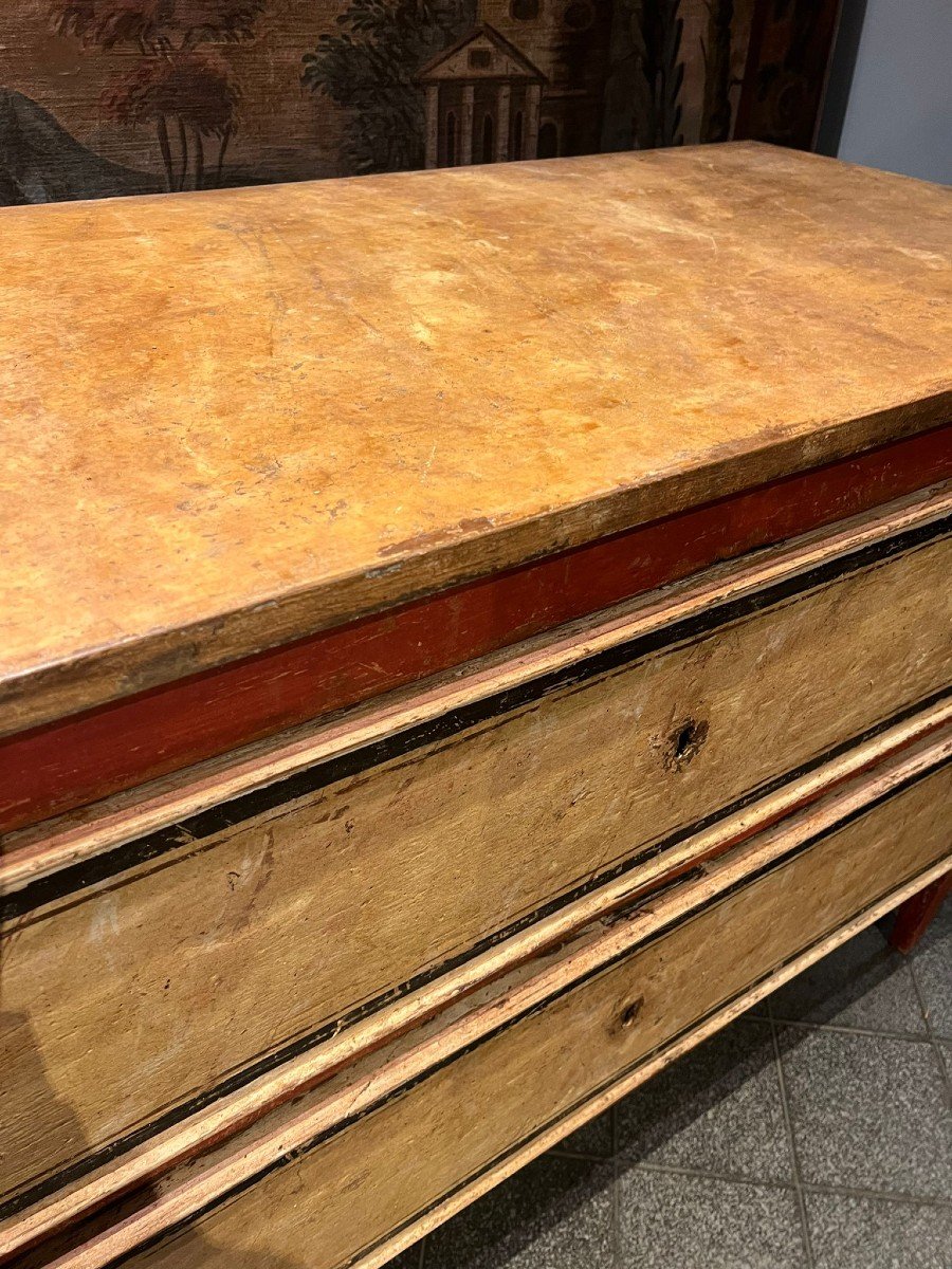 Rare Painted Chest Of Drawers-photo-1