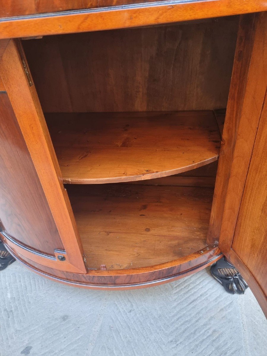Demi Lune Sideboard In Walnut, 19th Century.-photo-5