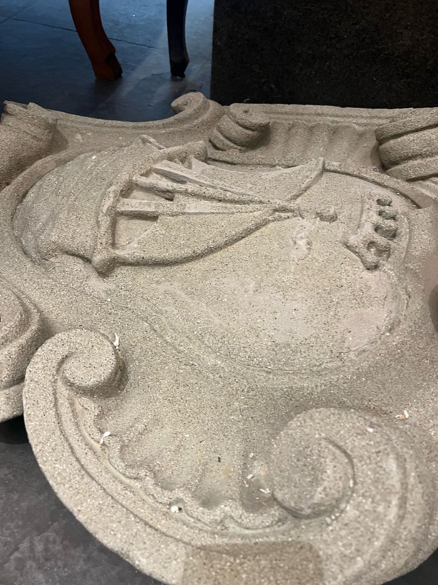 Heraldic Coat Of Arms In Carved Stone-photo-1