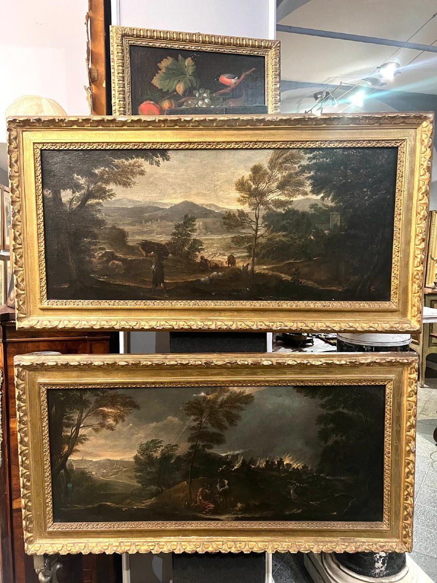 Pair Of Landscapes With Figures-photo-3