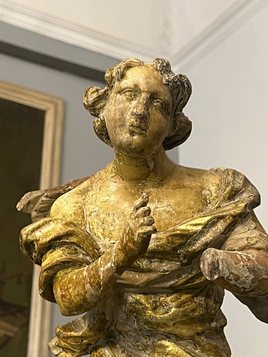 Carved And Gilded Wooden Sculpture-photo-4