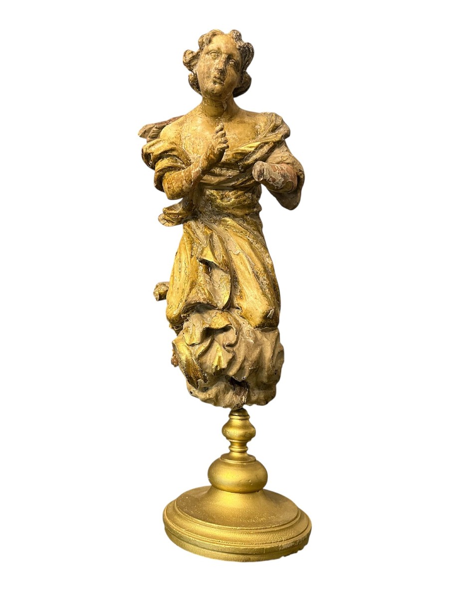 Carved And Gilded Wooden Sculpture