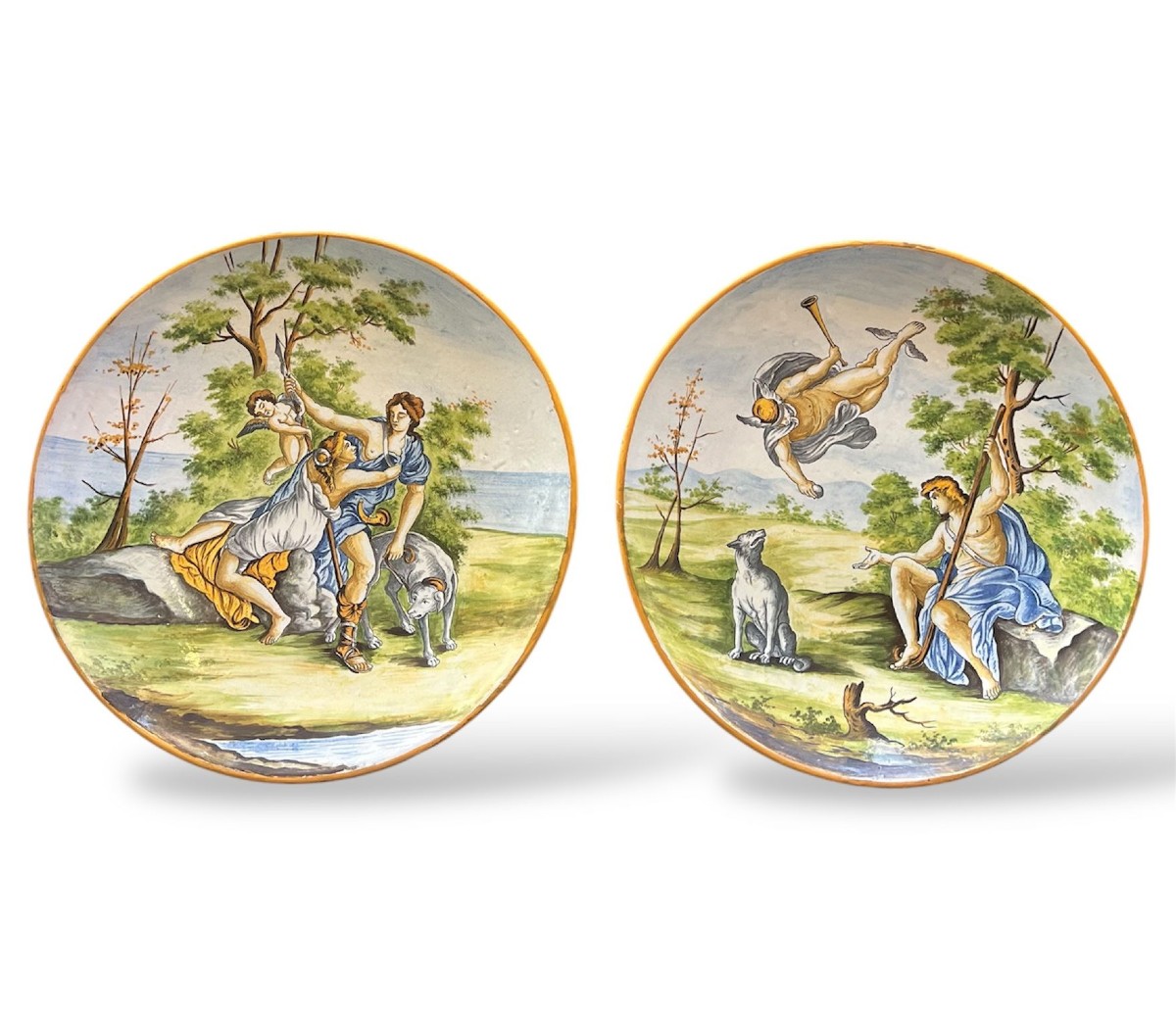 Pair Of Decorative Majolica Plates