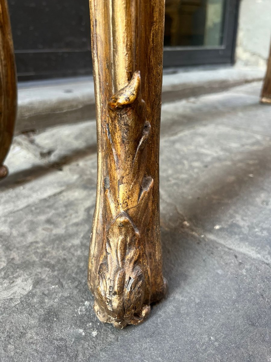 Console Rocaille en bois sculpté et doré-photo-5