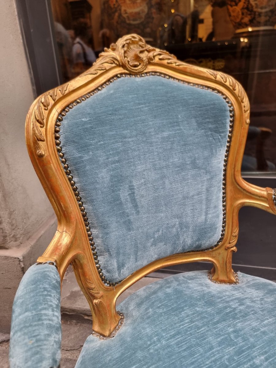 Paire de fauteuils de style Louis XV-photo-5