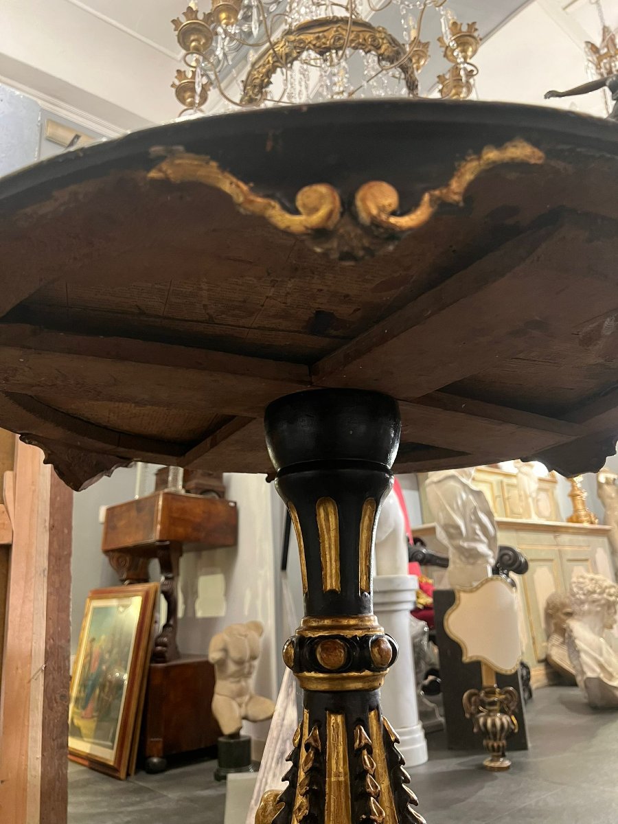 Center Table In Carved, Lacquered And Gilded Wood-photo-4