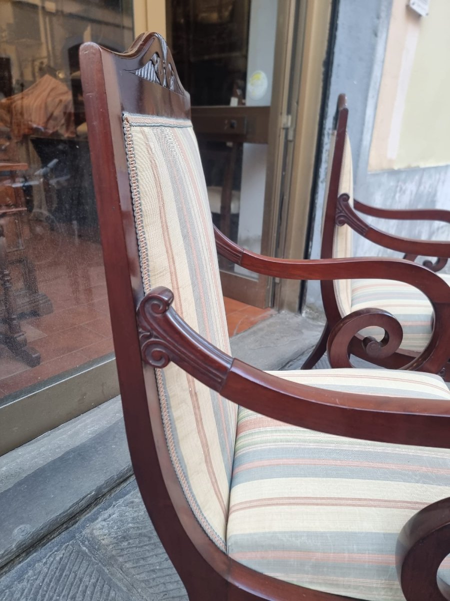 Pair Of Mahogany Armchairs-photo-2
