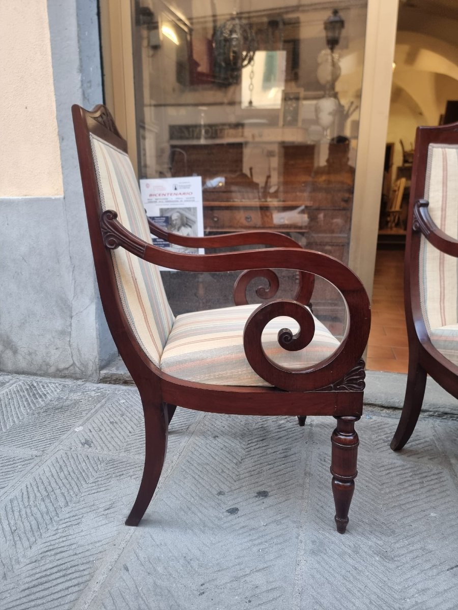 Pair Of Mahogany Armchairs-photo-2