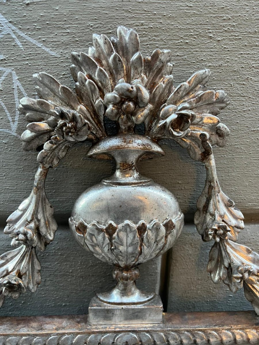 Carved And Silvered Wooden Mirror-photo-2