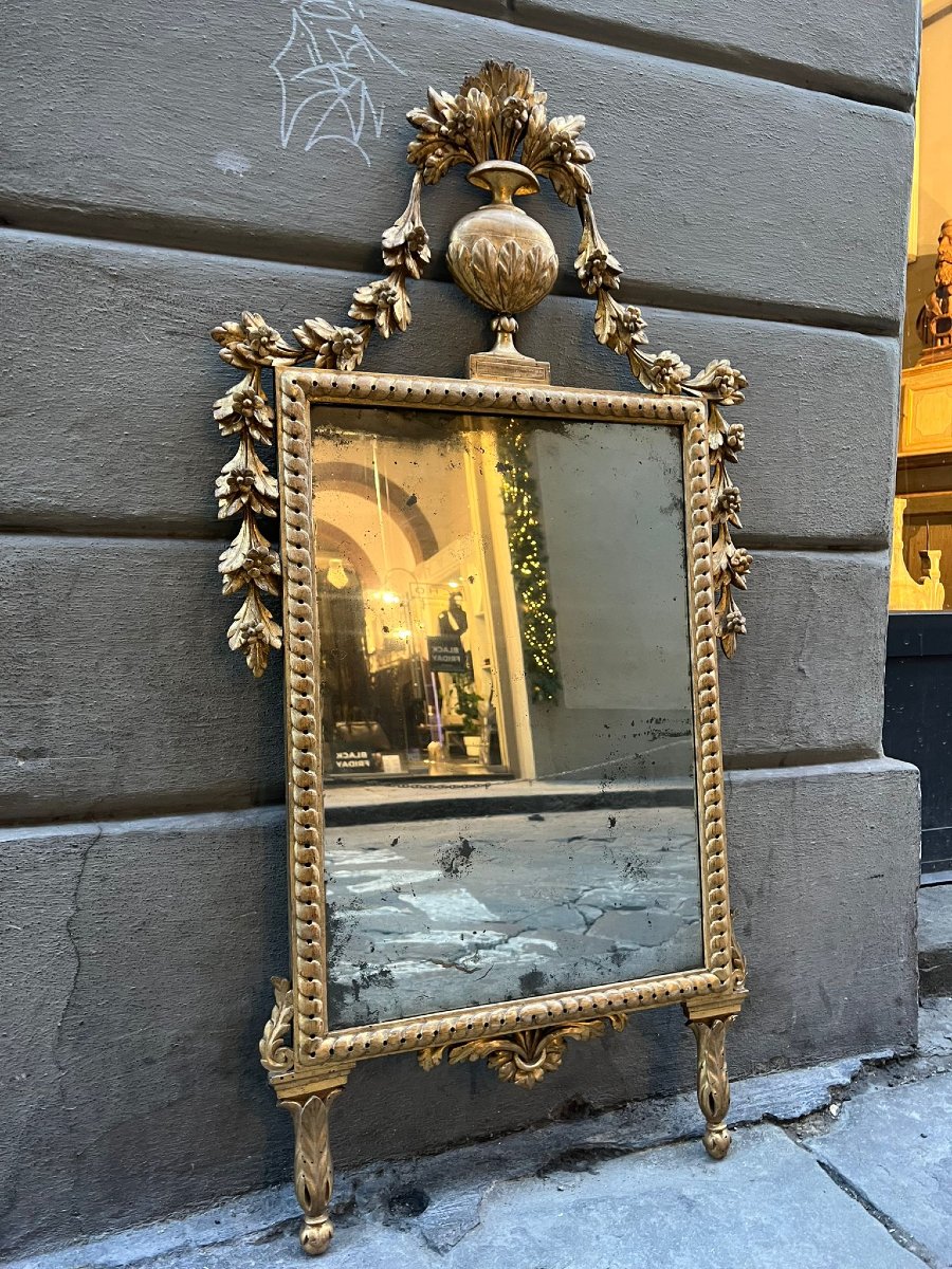 Carved And Gilded Wooden Mirror-photo-4