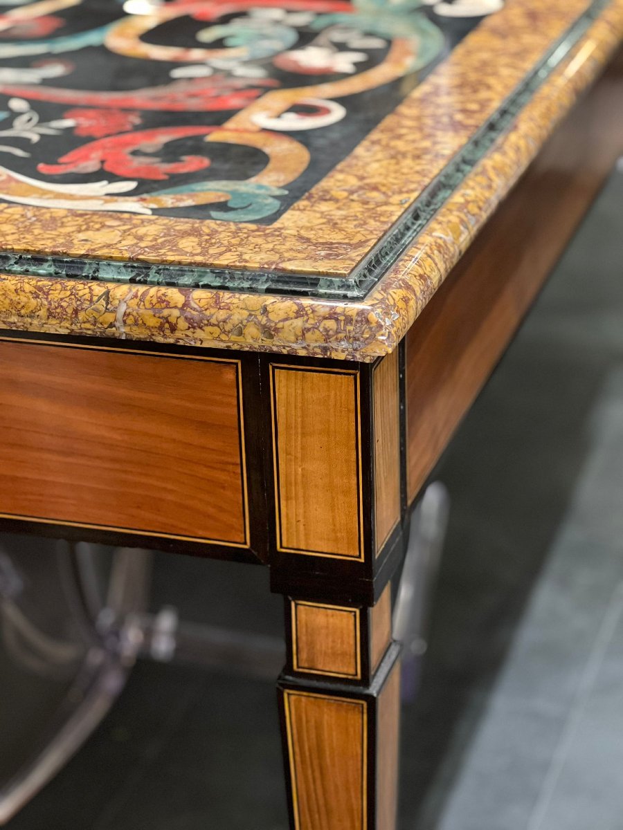 Rectangular Table With Scagliola And Marble Top-photo-4