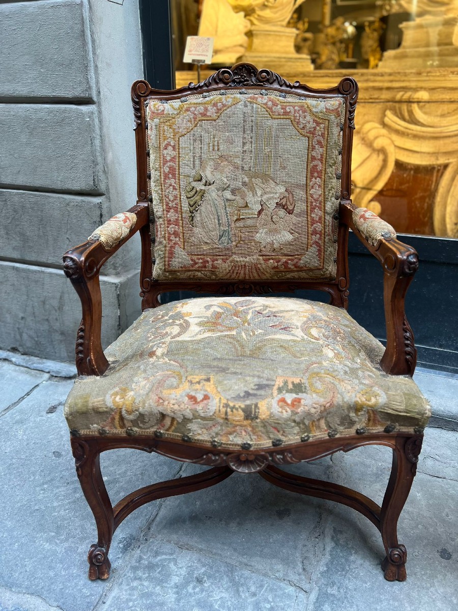 Paire de fauteuils baquets de style Louis XV-photo-2