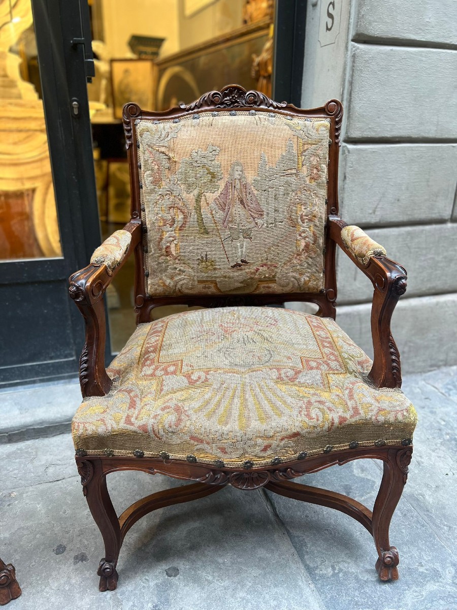 Paire de fauteuils baquets de style Louis XV-photo-3