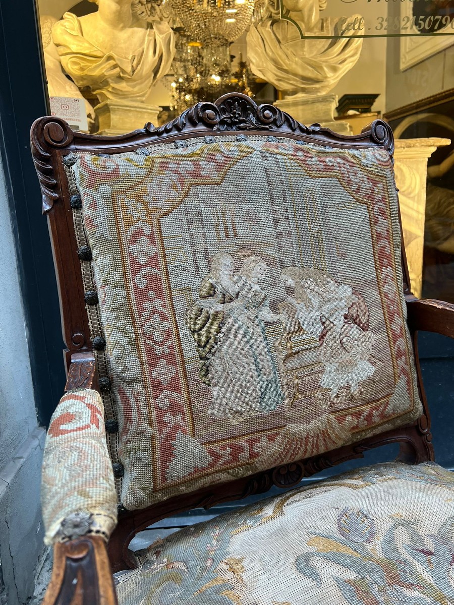 Paire de fauteuils baquets de style Louis XV-photo-4