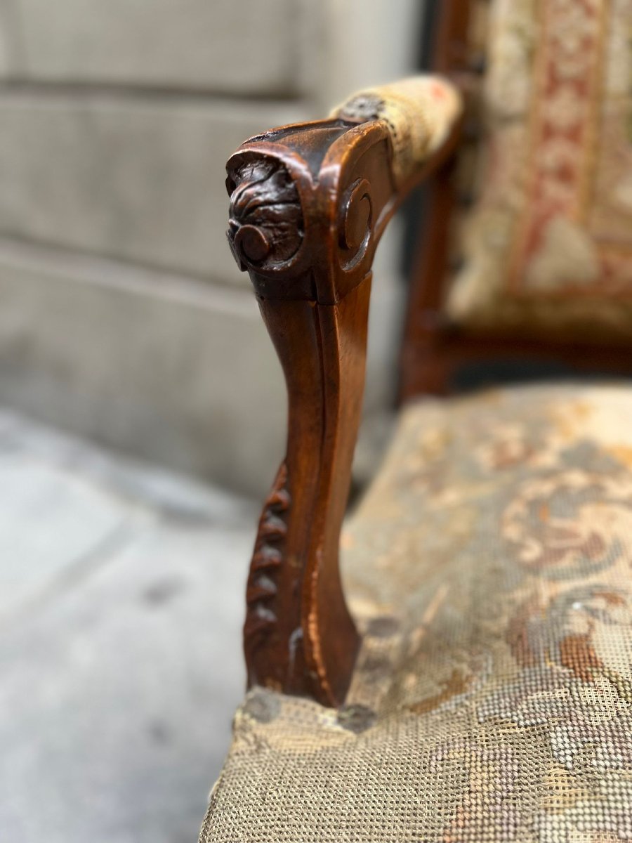 Paire de fauteuils baquets de style Louis XV-photo-2