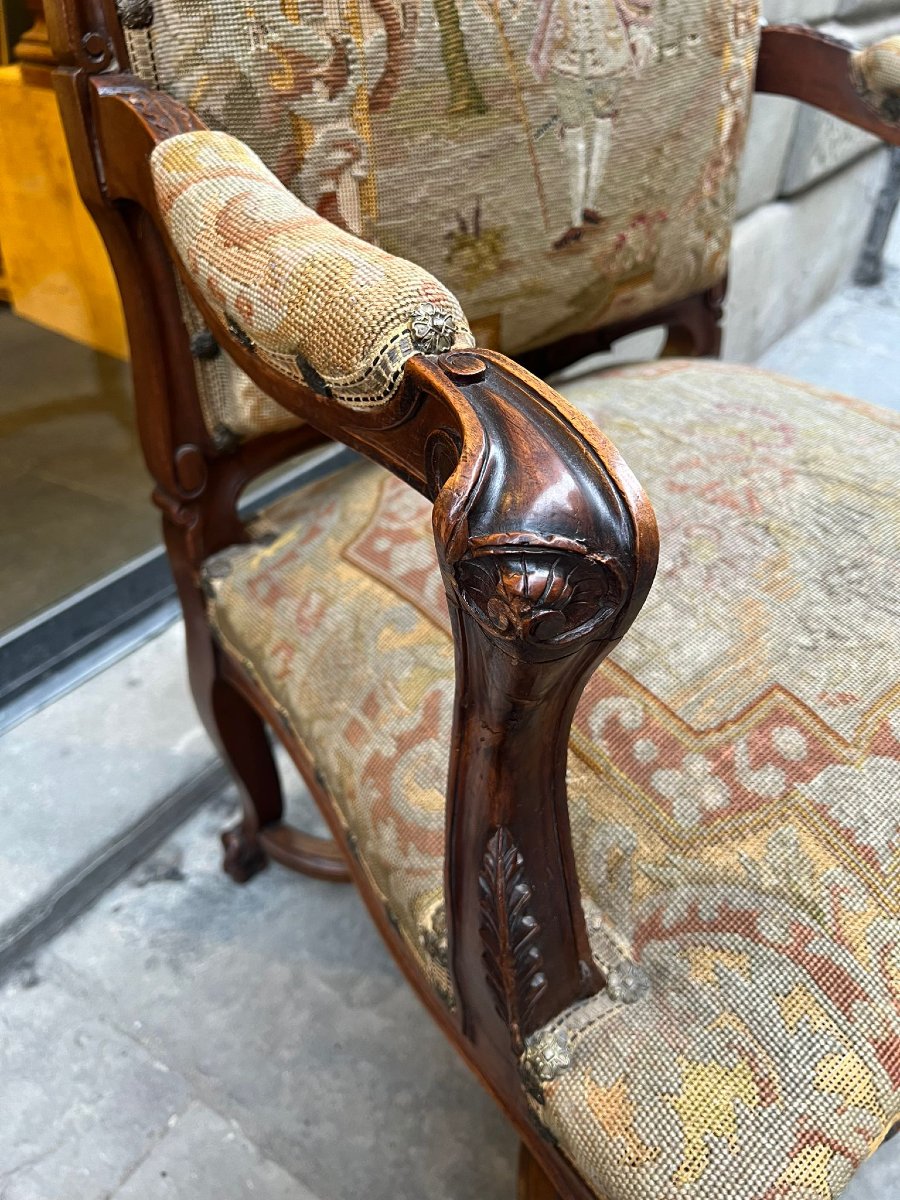 Paire de fauteuils baquets de style Louis XV-photo-6