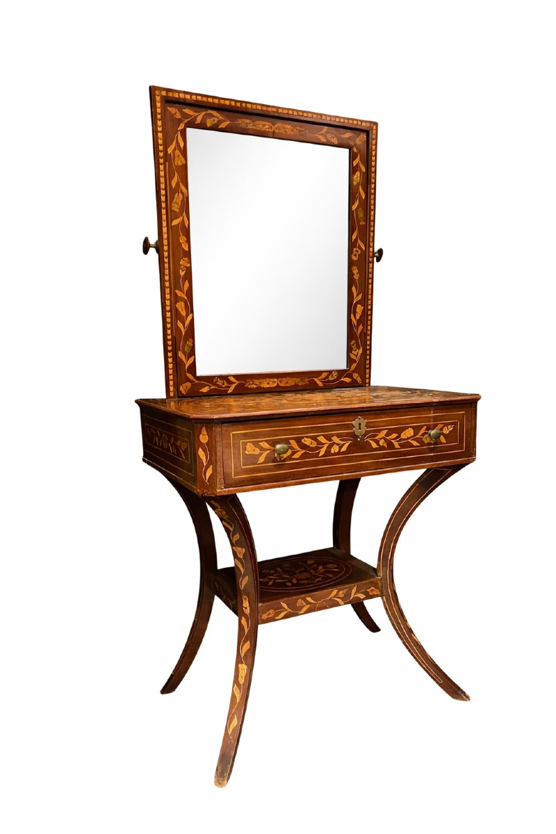 Inlaid Dressing Table With Tilting Mirror