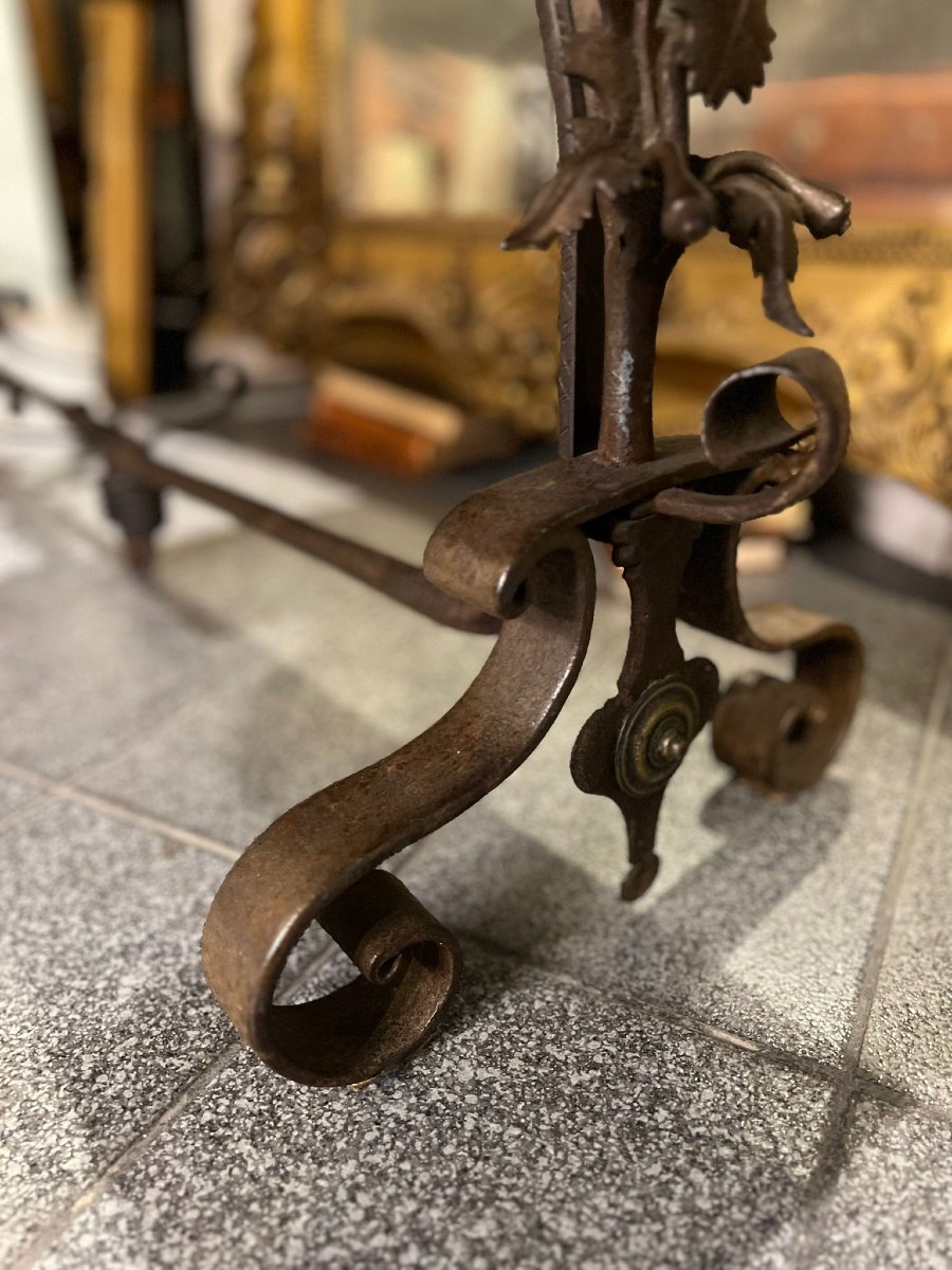 Table rectangulaire avec base en fer forgé-photo-2