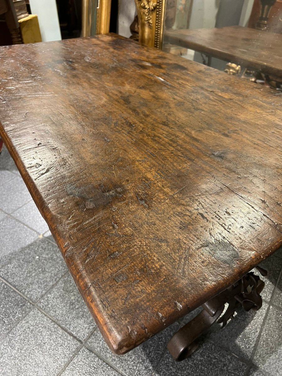 Table rectangulaire avec base en fer forgé-photo-5