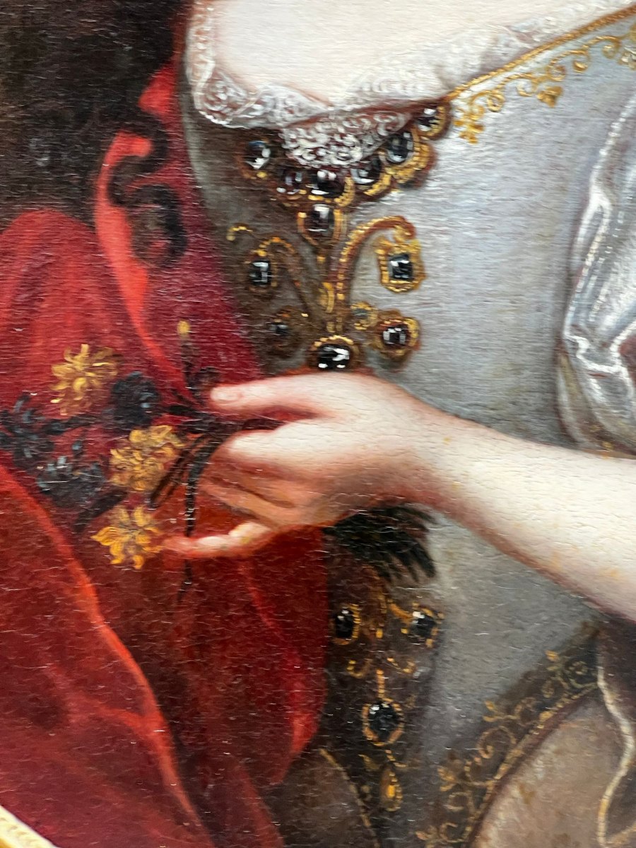 Coppia di ritratti ovali di nobildonne-photo-5