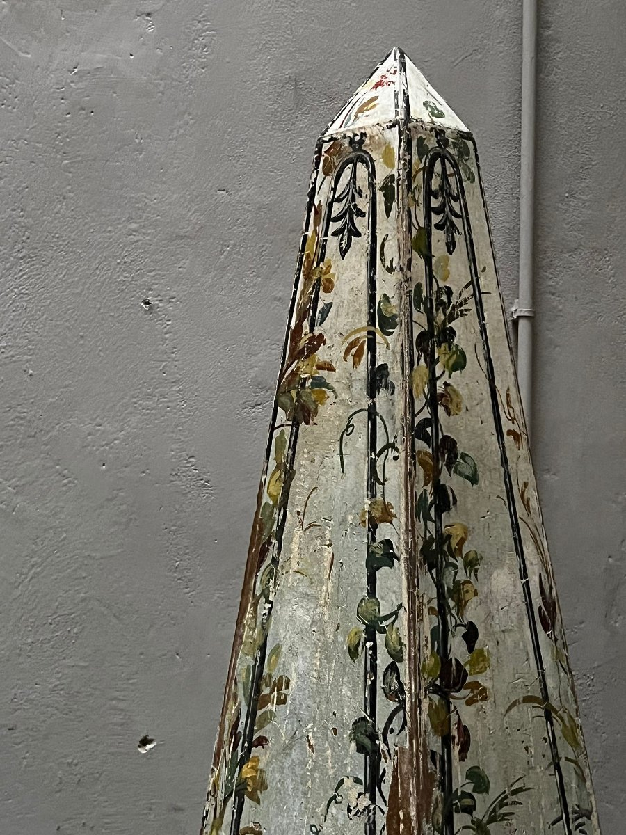 Pair Of Painted Wooden Obelisks-photo-8