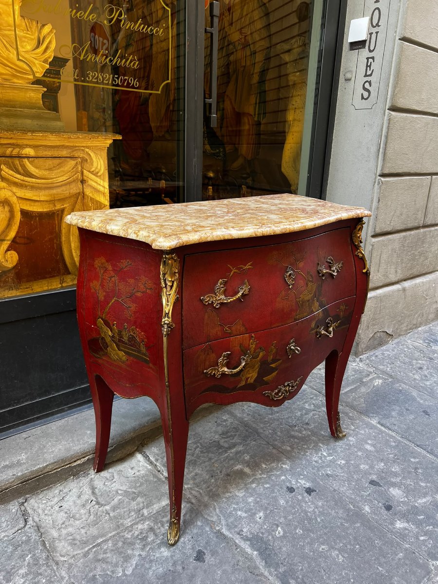 Curved Chest Of Drawers With A Marble Top-photo-2