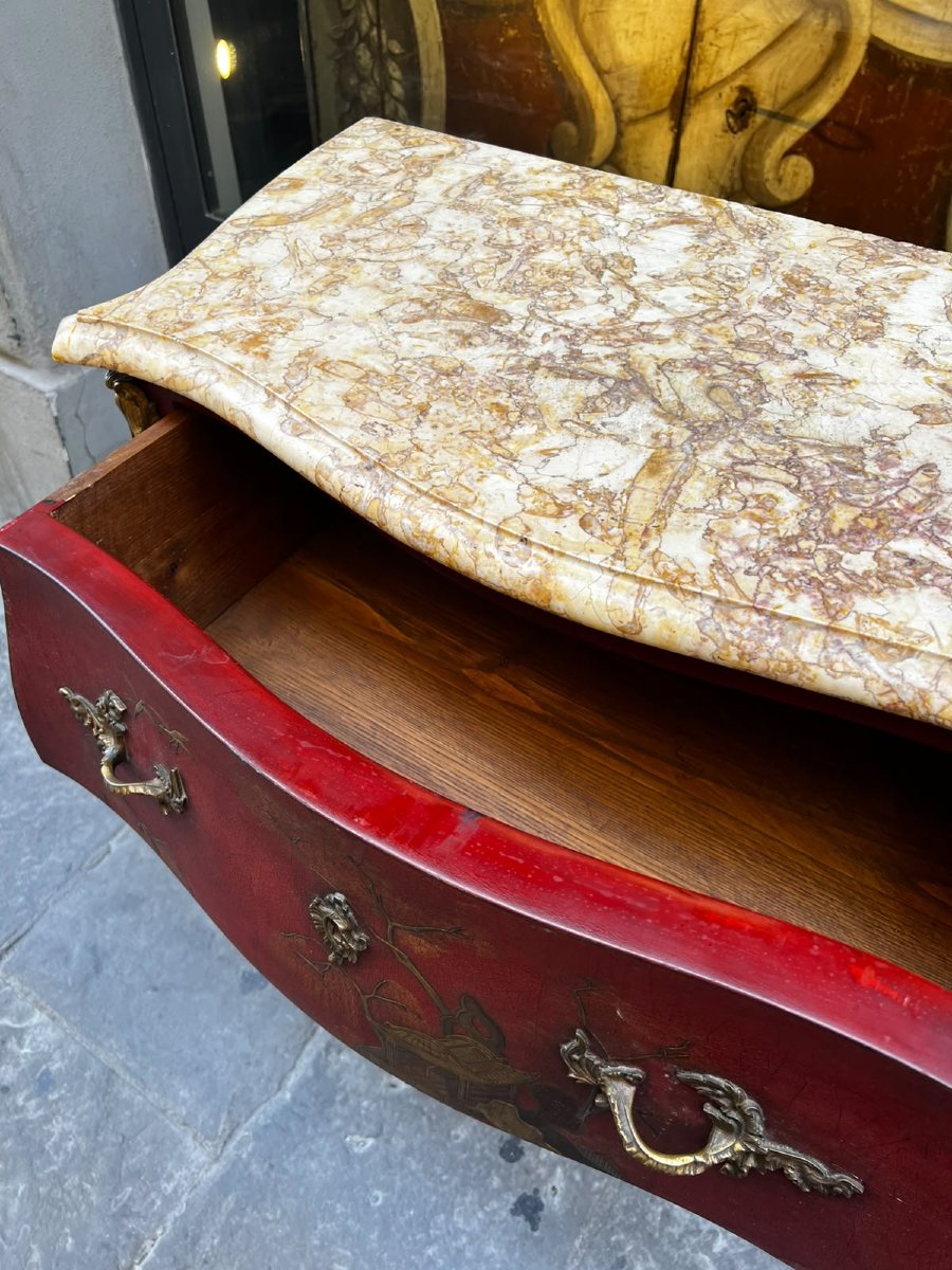 Curved Chest Of Drawers With A Marble Top-photo-1