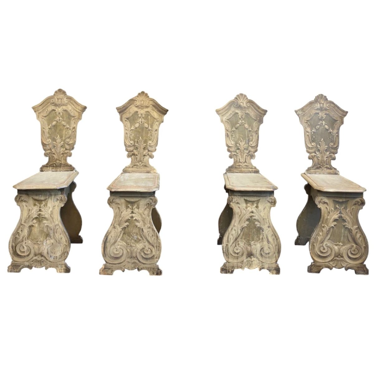Set Of Painted Sitting Stools