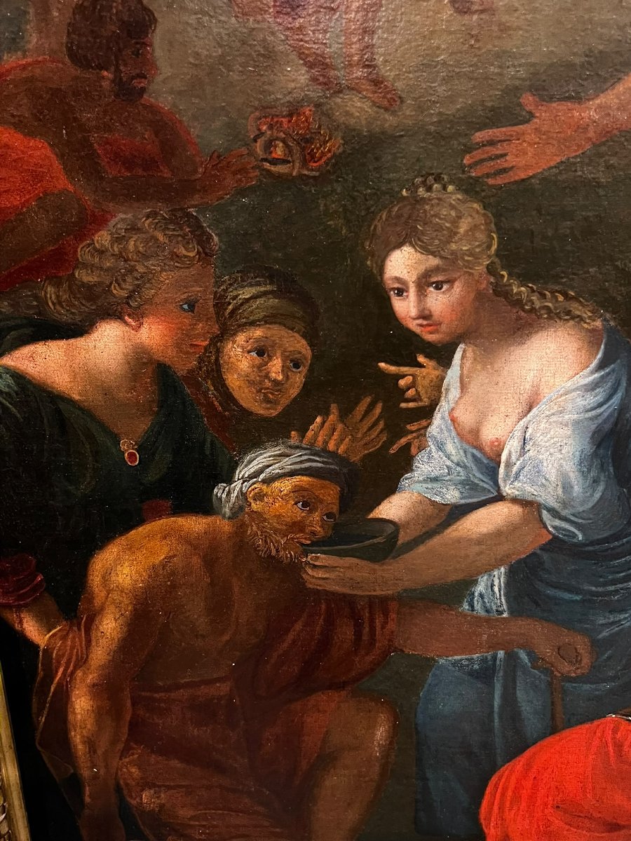 Peinture à l'huile représentant une scène biblique-photo-5