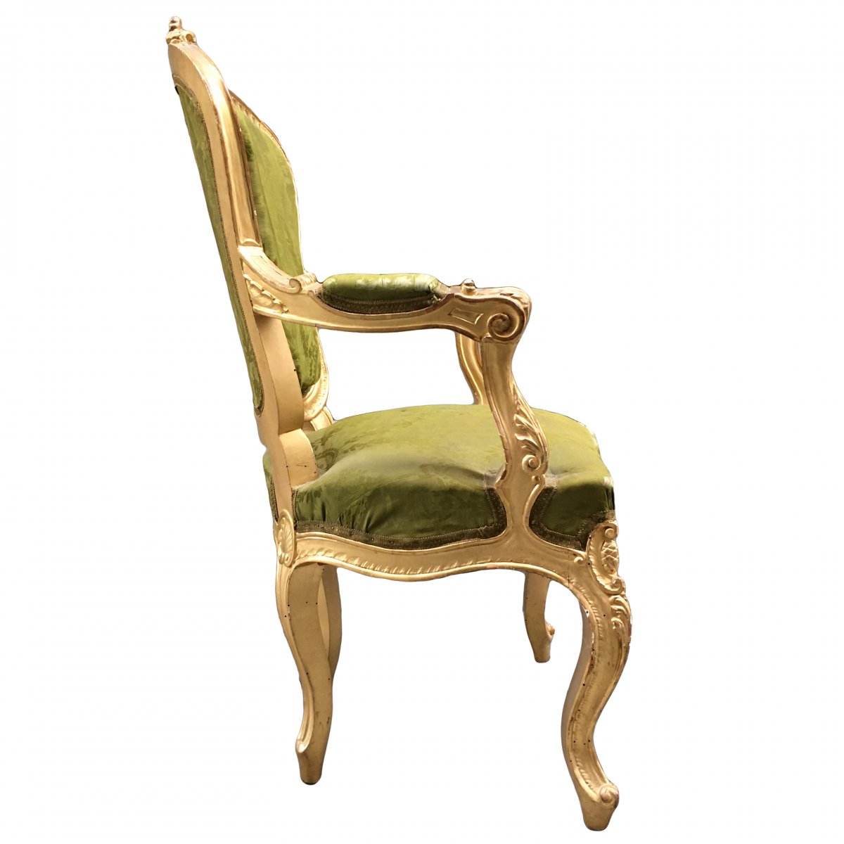 Pair Of Upholstered Giltwood Chairs-photo-2